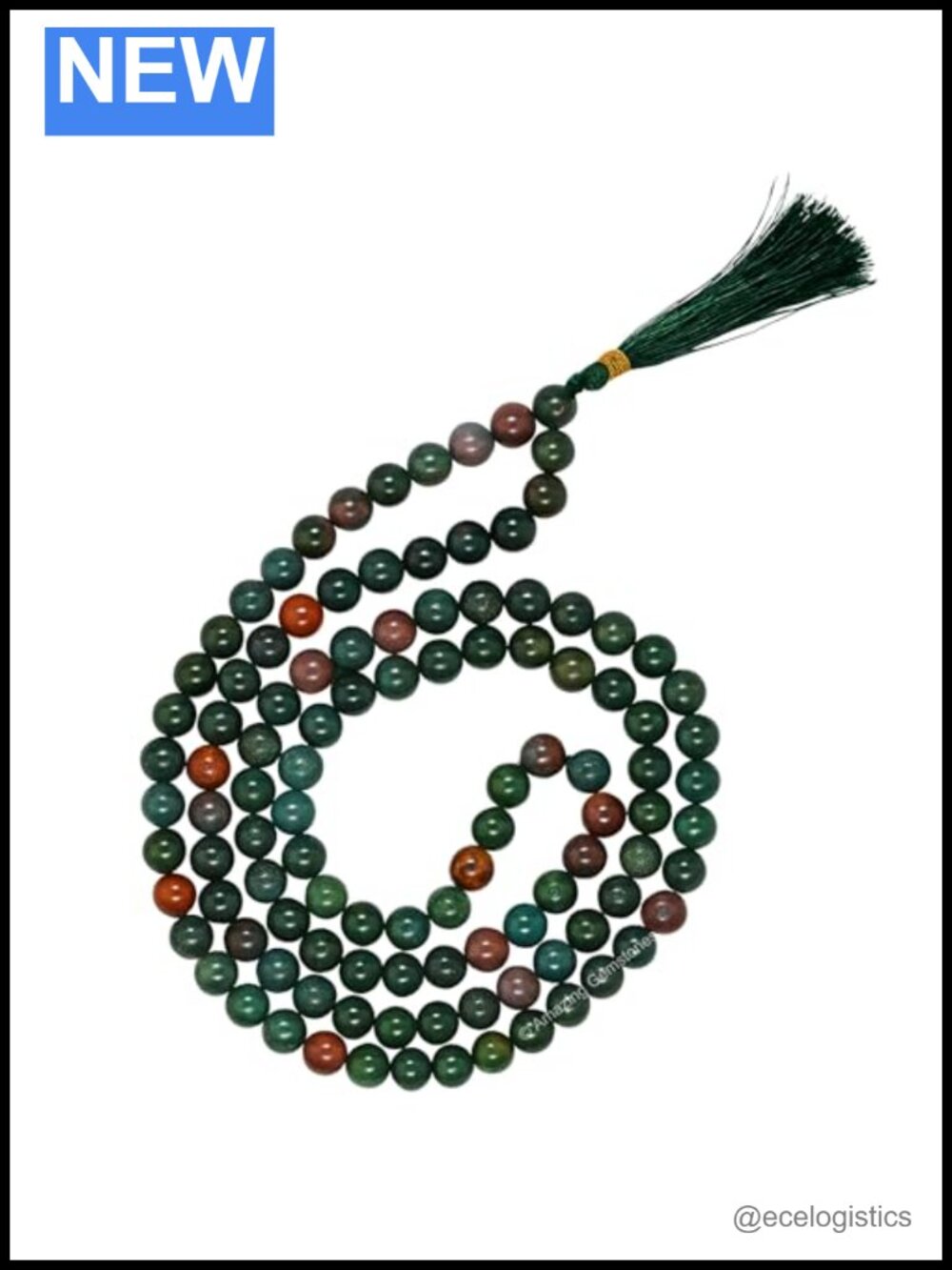 Bloodstone Mala Beads 108 Prayer Beads Meditation Necklace Handcrafted Natural